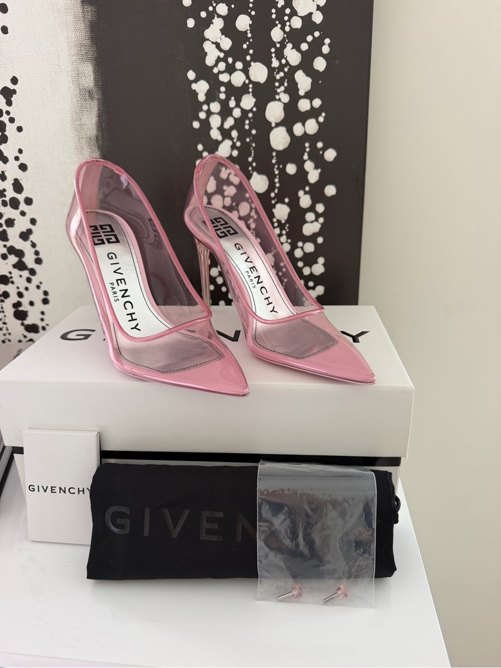 Givenchy Pink Pointed Toe PVC & Patent Leather Pumps